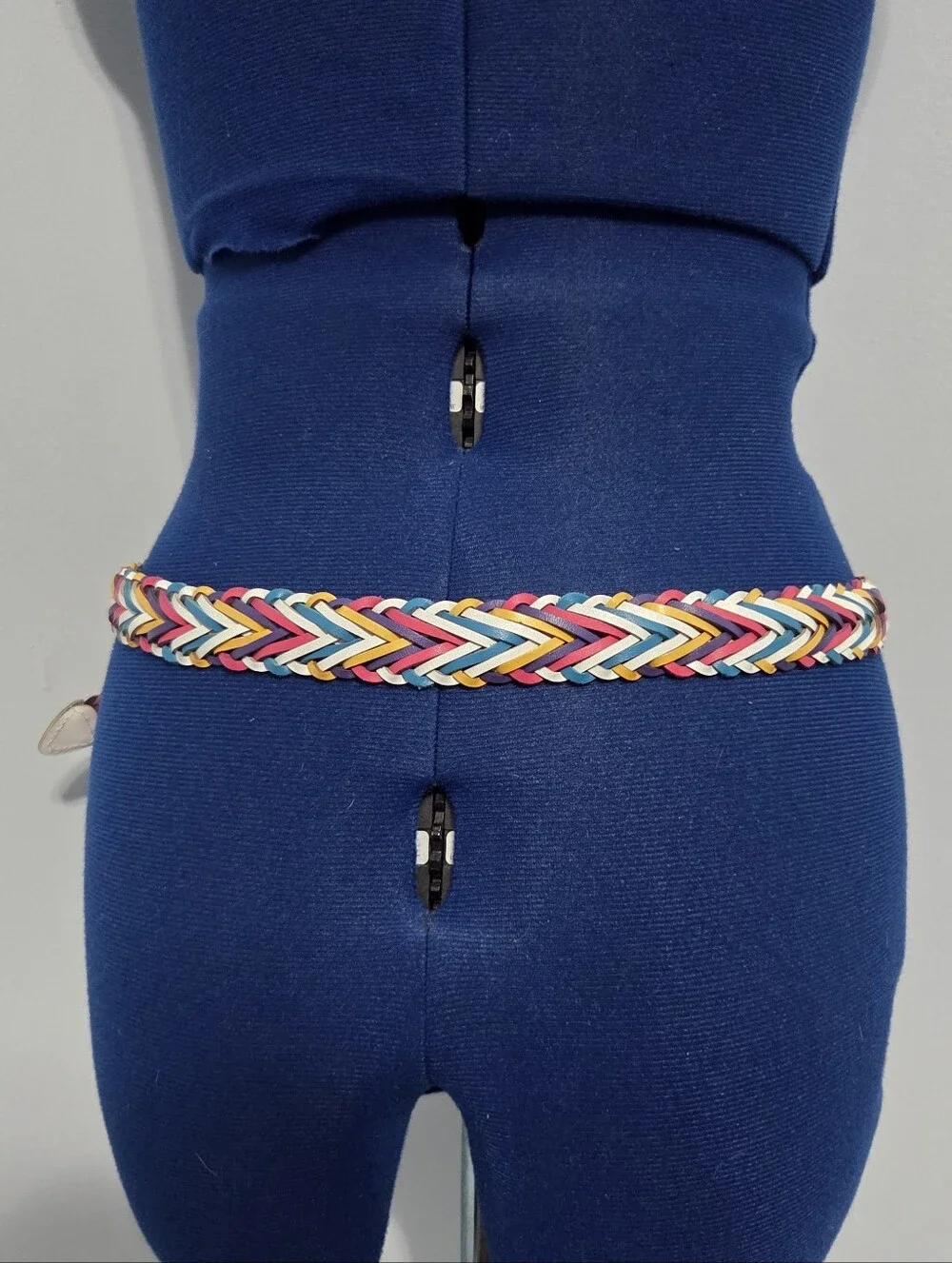 Colorful Braided Split Leather Belt Size L